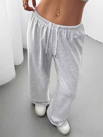 Женские спортивные штаны oversize прямые из двунитки Мод. 737 &mdash; базовые штаны на кулиске, весна-лето, черный, белый меланж, размер 42&ndash;46 737 фото